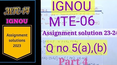Ignou |solved assignment2023 | Mte-6|Qno 5(a),(b)| mte6 lecture|MATH SOLUTIONS for all|#assignment