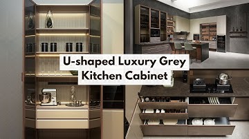 U-shaped Luxury Grey Kitchen Cabinet Design - MAESTRO