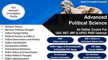 Advanced Political Science - An Online Course For UGC NET JRF & UPSC PSIR OPTIONAL Hindi & Englis