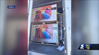 Moore police make bust of tractor-trailer loaded with ill-gotten TVs