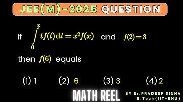 JEE(M)-2025 Question | Definite Integration | Solution by Er. Pradeep Sinha (B.Tech. ,IIT-BHU)