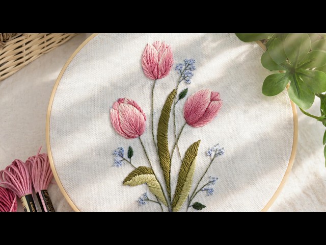 Working embroidery video] May flower embroidery beginner - YouTube