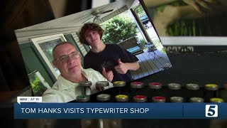 Tom Hanks visits typewriter shop