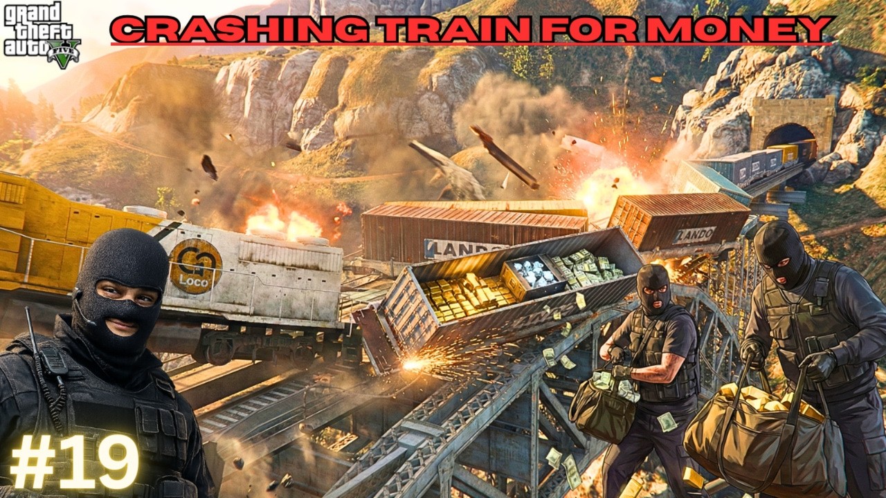 Trevor Hijacks and Crashes a Train for Money and Gold | GTA 5 Actual Story Mode | EP-19