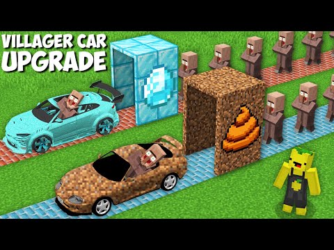 New DIAMOND vs DIRT CARS FOR VILLAGERS FACTORY in Minecraft ! VEHICLE UPGRADE !