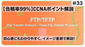 【CCNAポイント解説#33】「FTP」の要点をわかりやすく解説！【サーバからファイルをダウンロードしたり、アップロードするためのプロトコルです】