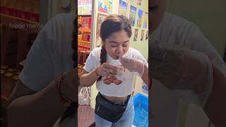 Thai Girl Eating Live Squid - Jodd Fairs Night Market, Bangkok