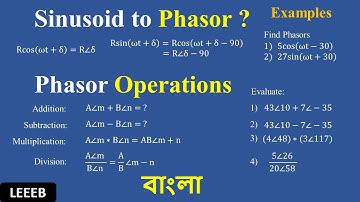 Sinusoid to Phasor Conversion (in Bangla) | Phasor Operations (Bangla Tutorial) #Phasor