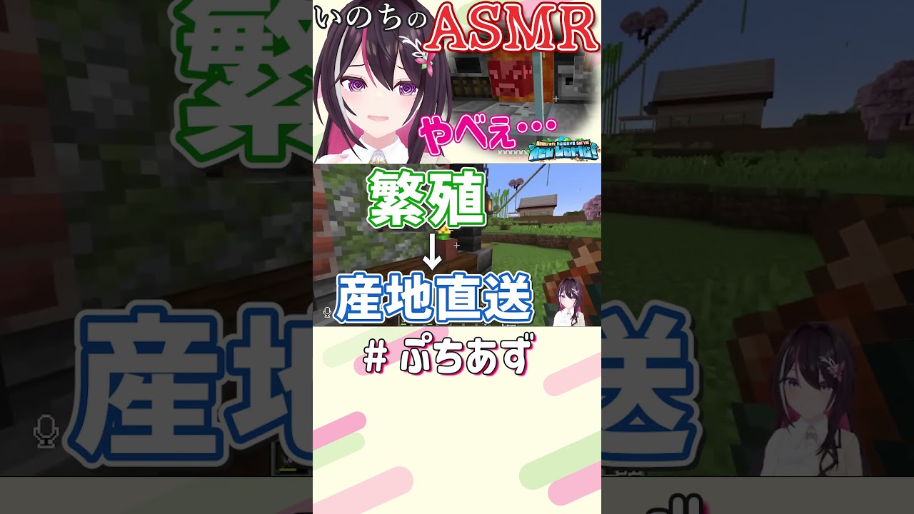 いのちの音…【ホロライブ / AZKi】#ぷちあず #shorts #マイクラ #新ホロ鯖 #Minecraft