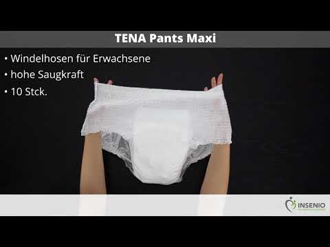 Підгузки-труси повітропроникні для дорослих Tena Pants MAXI 8 крапель розмір XL (120-160 см), у пакуванні 10 шт Білі, видео 1