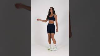 Short De Corrida Com Bolsos Sem Costura Frontal Marinho Max