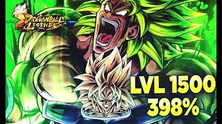 COMPLETELY OVERPOWERED! BROLY SSJ TEST LVL 1500 398% | DRAGON BALL LEGENDS