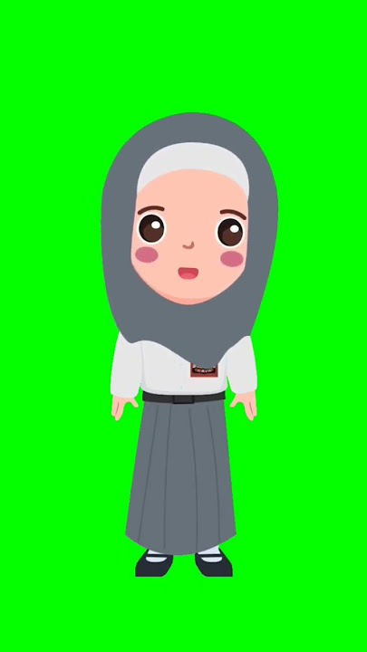 Green screen animasi siswa SMA berhijab #shorts