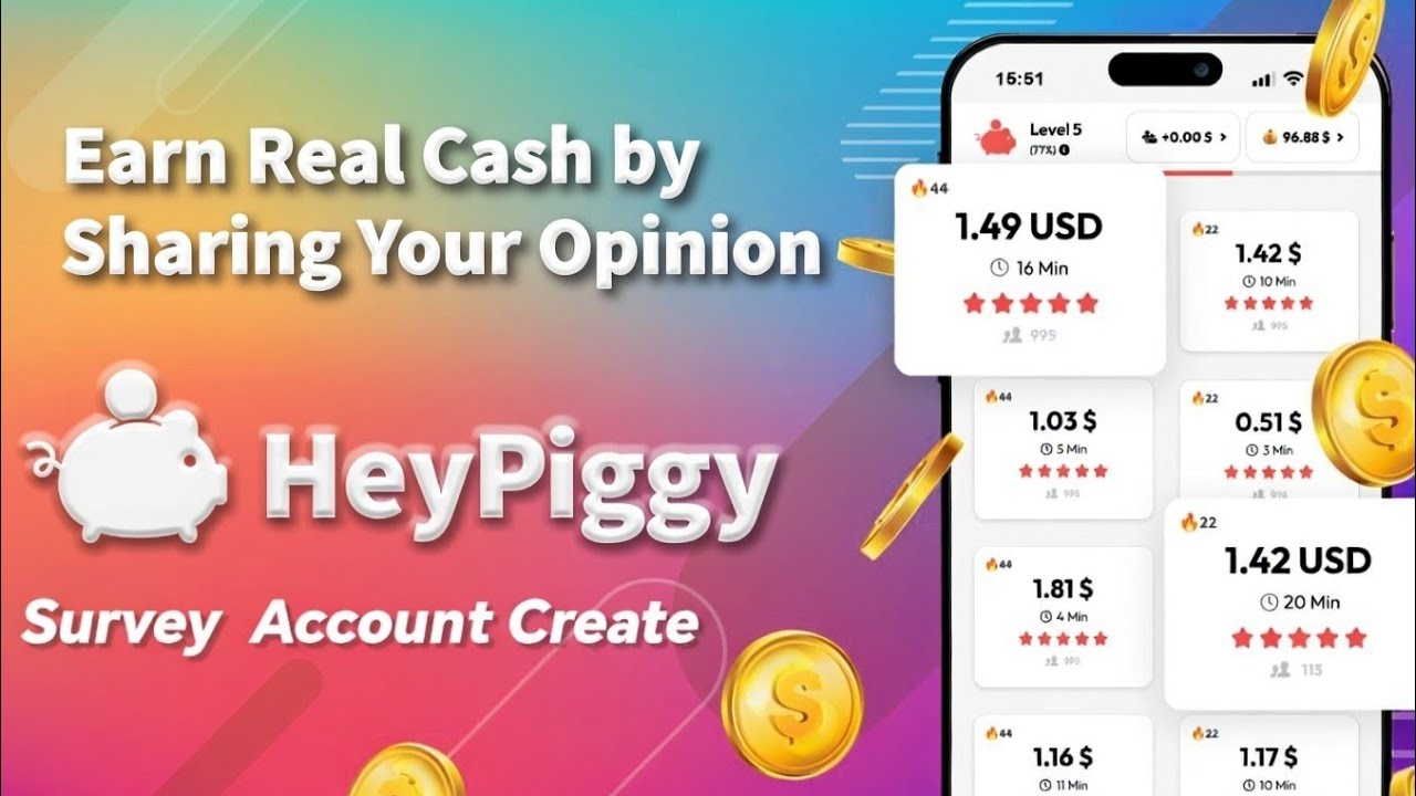 HeyPiggy Account Create Bangla | Best Surve Site | Survey Profile Setup | surve account Create 