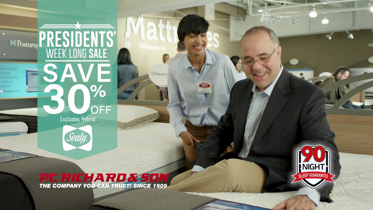 Presidents' Week Long Sale on Sealy Mattresses at P.C. Richard & Son - 2019