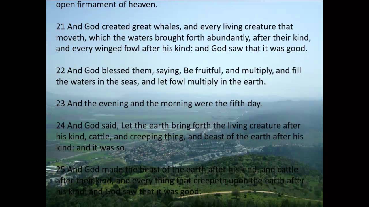 King James Bible, Book of Genesis. Chapter 1 - YouTube