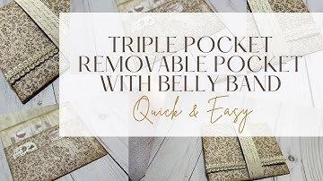Triple Pocket Removable Pocket With Belly Band Closure - Ephemera-Embellishment Holder - Tag Holder