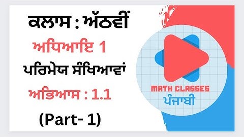 Exercise 1.1(Part-1) in Punjabi || Chapter 1: Rational Numbers || Class 8th PSEB |NCERT Math