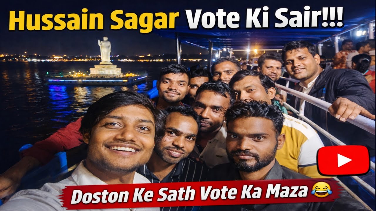 Hussain Sagar Night Boat Ride 🌙 | Friends Vlog Full Masti 🔥 Doston Ke Sath Hussain Sagar Night Boat 