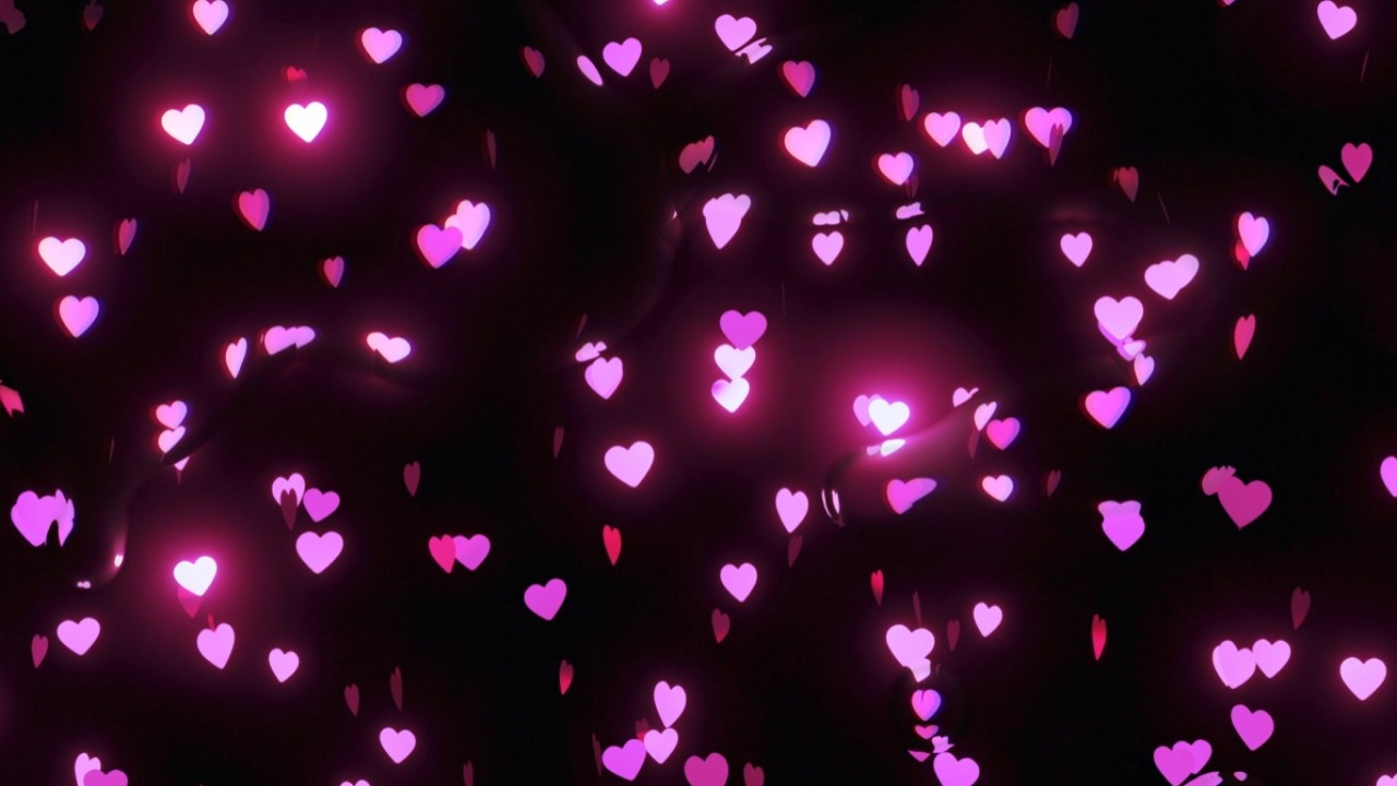 Glowing Pink & Purple Hearts 4K TV Screensaver | Twinkling Valentine's Animation