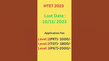HTET 2023 Notification Out form filling fast #htet2023 #haryana #tet #ctet