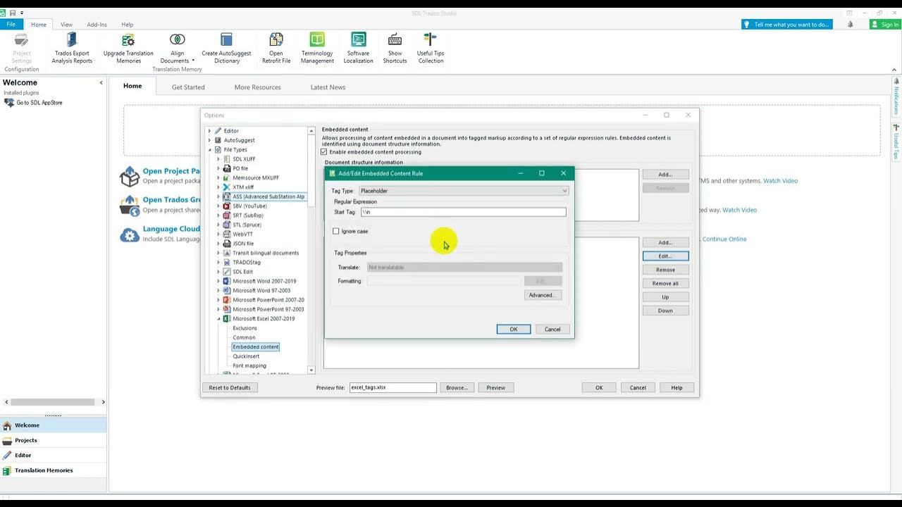 Tags in Excel using Trados Studio 2019 YouTube