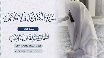 تلاوة نجدية | سورتي الكافرون والإخلاص | مغرب الجمعة 16 صفر | أحمد غاصب