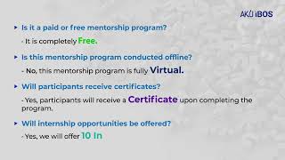 AKIJ iBOS Mentorship Program FAQ