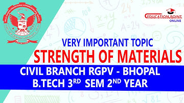 Strength Of Materials (SOM) Civil Most Important Topic 3rd Sem B.tech RGPV & Exam Prepration Tips