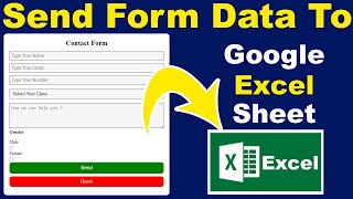 How to send HTML form data to google sheets, how to send form data in excel, Form to excel sheet