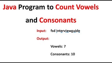 Java Program to Count Vowels and Consonants in a given String