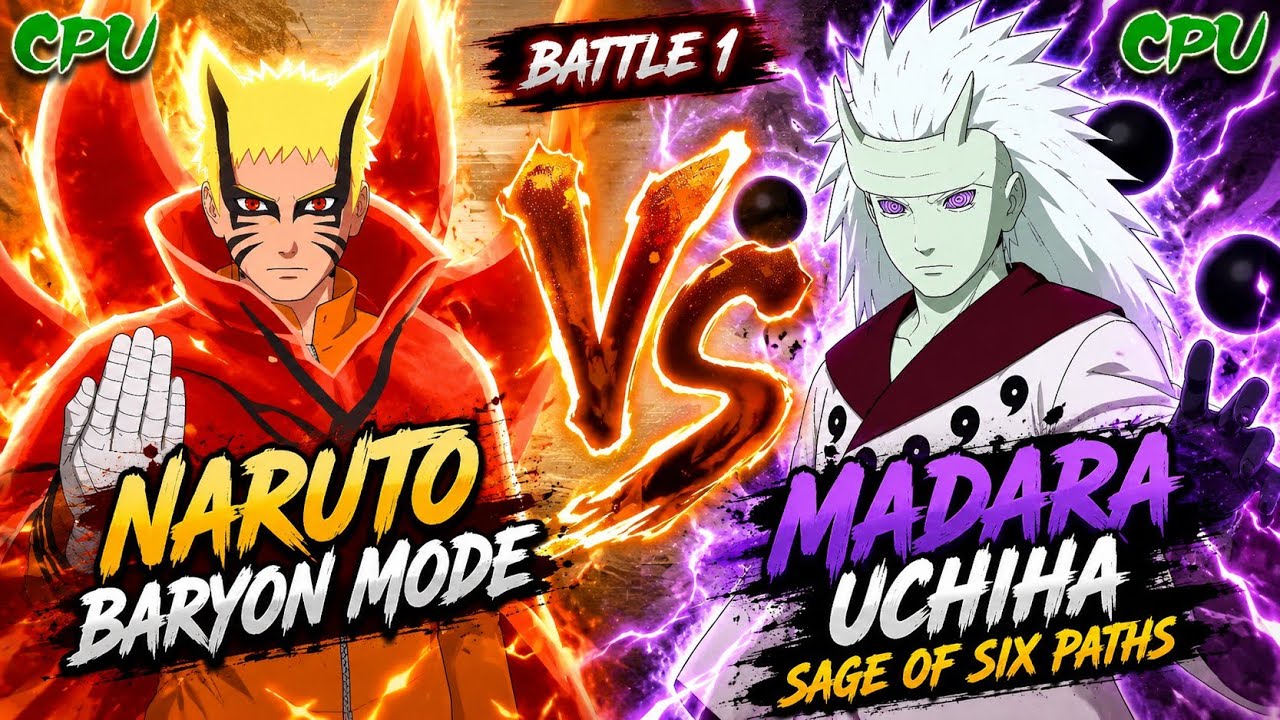 Naruto Baryon Mode vs Sage of Six Paths Madara Uchiha | Ultimate Power ...