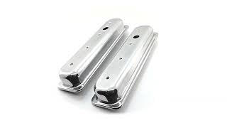 HZ 6991 POL Aluminum 1987–97 Chevy Short Valve Covers Center Bolt – Smooth – Polished