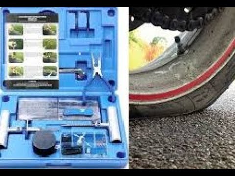 MAIKEHIGH Kit De Réparation De Pneu, Plat Kit Meche Pneu Perforation De Pneu 63 Pièces Tubeless