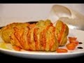 Patatas Hasselback con tomate y mozzarella
