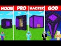 SECRET PORTAL BASE BUILD CHALLENGE - Minecraft Battle: NOOB vs PRO vs HACKER vs GOD / Animation