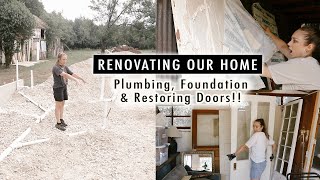 RENOVATING OUR HOME: Plumbing, Foundation & Restoring Doors! | XO, MaCenna