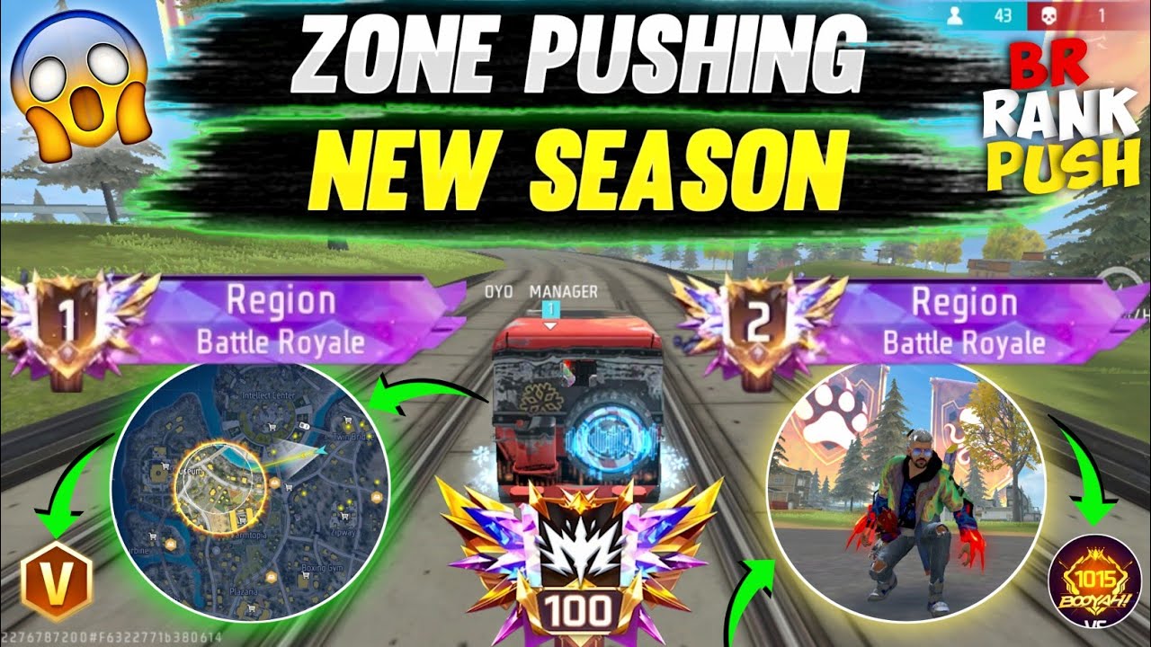 SQUAD ZONE PUSHING IN BR NEW SEASON 😁 BEST ZONE SURVIVAL IN NEW UPDATE 😈 SEASON - 48 ||