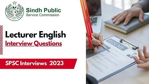Lecturer English Interview SPSC 2023 || Sindh Public Service Commission Interview Today #spsc