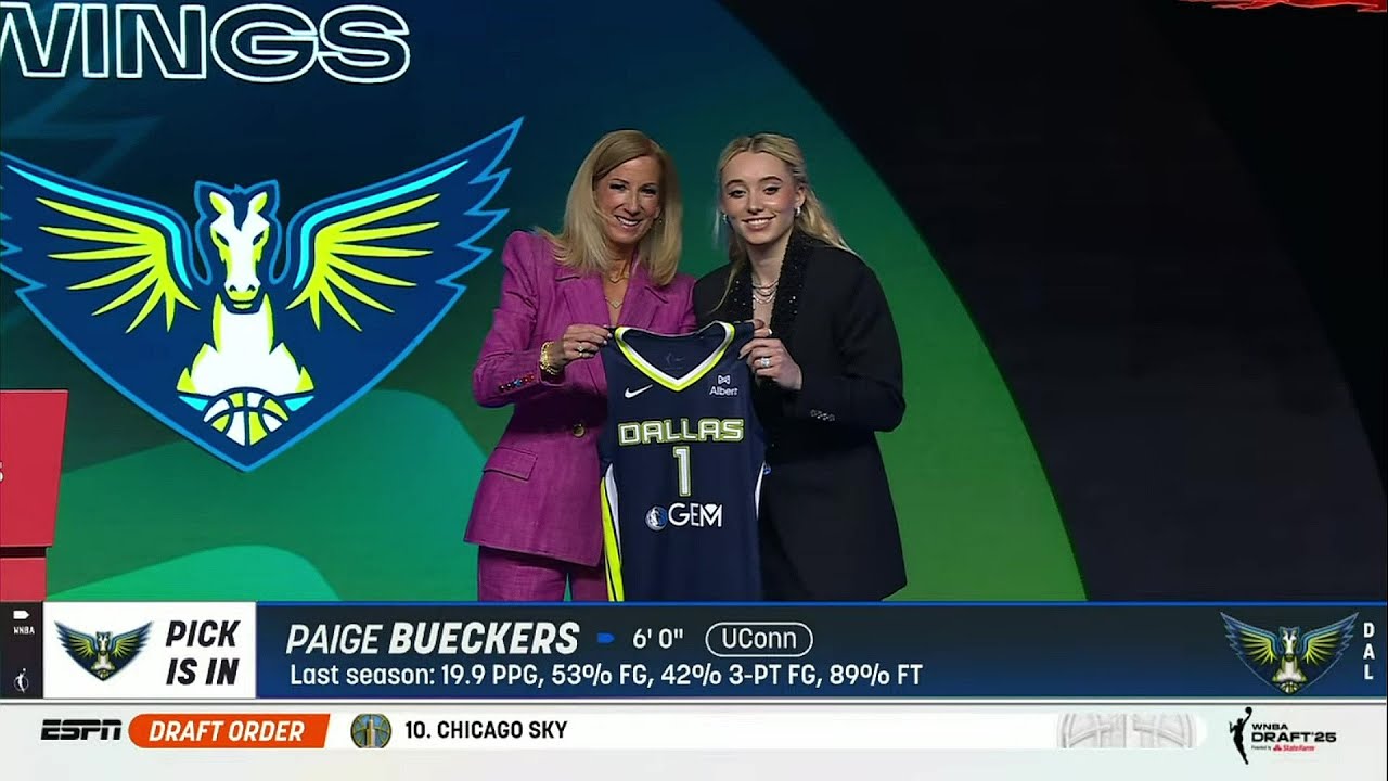 🚨 Paige Bueckers selected #1 at 2025 WNBA Draft | UConn Huskies, Dallas Wings women's basketball