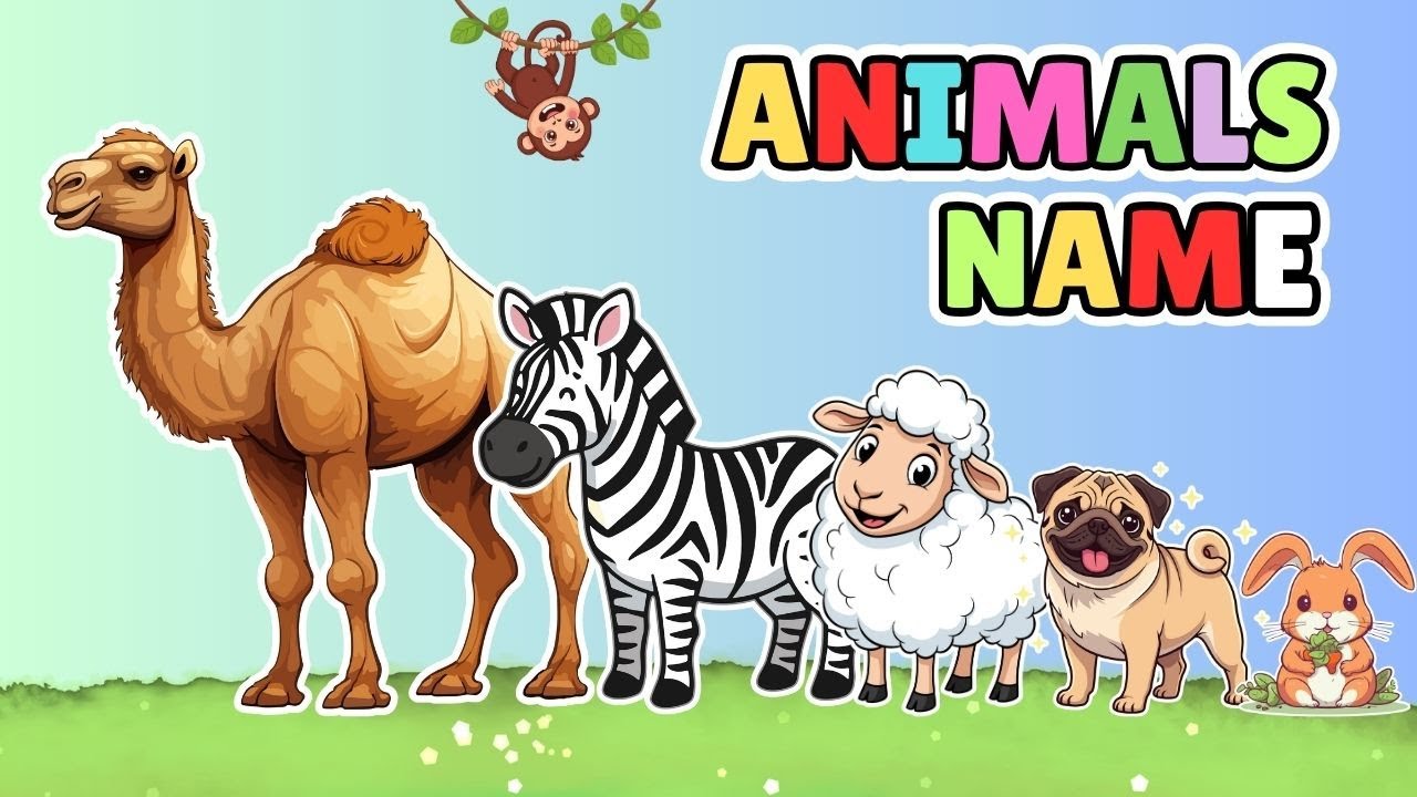 Animals Name in English | Wild Animals Name | Domestic Animals | Kids Learning Video Tip Tip Kids