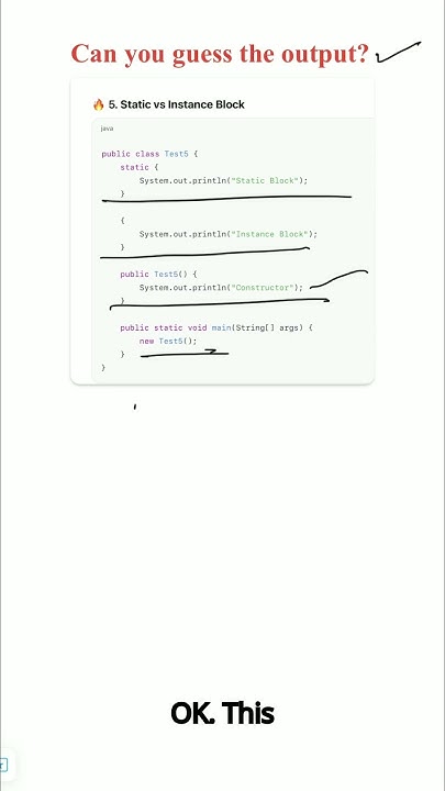 Static vs Instance Block vs Constructor 🔥 | Java Execution Flow ...
