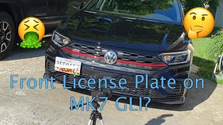 2019 MK7 Jetta GLI Front License Plate (TOW HOOK INSTALL) 