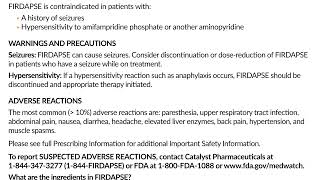 Important Safety Information For Firdapse Amifampridine