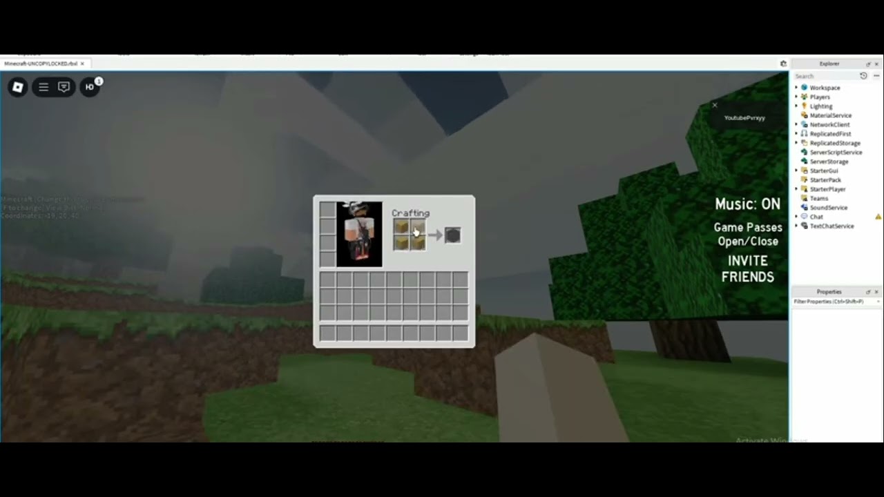 [Free] Minecraft in full scripted roblox studio. - YouTube