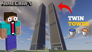 I Made TWIN TOWER Using Lava+Water In Minecraft |