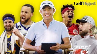 Collin Morikawa Roasts the Golf Swings of Curry, Mahomes, Kelce and Klay Thompson | Golf Digest