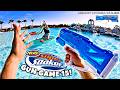 NERF GUN GAME | SUPER SOAKER 15.0 (Water Park First Person Battle)