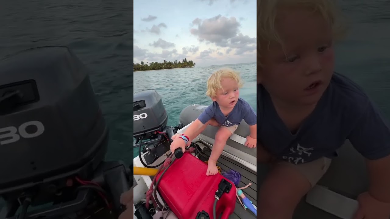 Teaching a 2-year-old to run a 30 HP outboard. Empowering or endangering? #parentingdebate