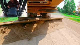 MOTOR GRADER CONTROLS AND BLADE VIEW // Grader Grading Roads // John Deere 772G Grading Dirt Roads